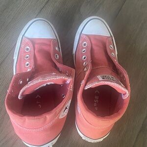 Converse High-Top Sneakers in Coral
